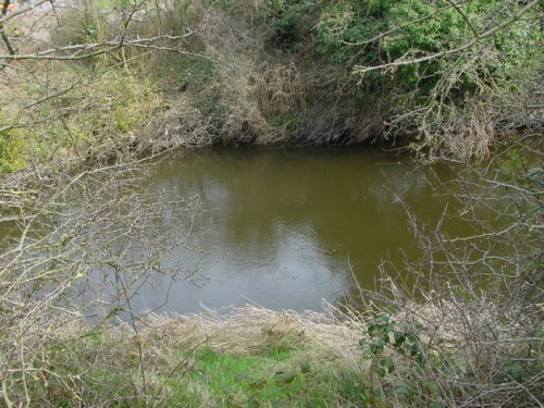 Looking down at the river below the quay site
