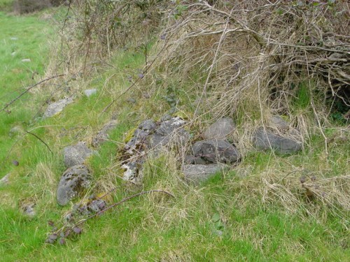 Some of the loose stone on the bank
