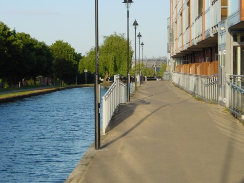 Dakota Court flats conceal the junction's east bank