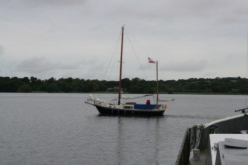 Unidentified ketch leaving Dromineer