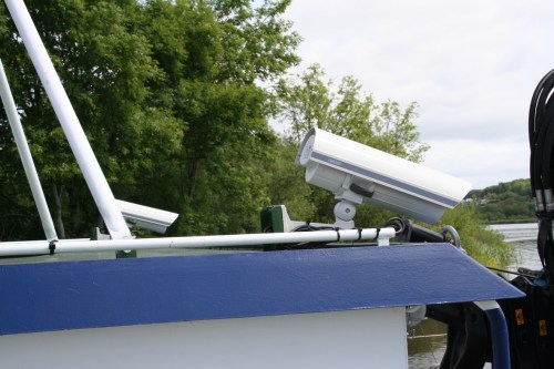 Inis Cealtra at Portumna 37_resize Cameras on workshop roof; perhaps aimed at rear deck