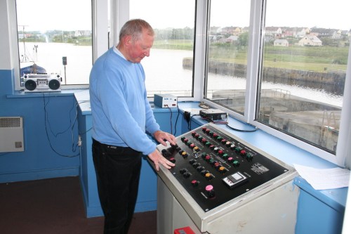 John Hehir at the controls
