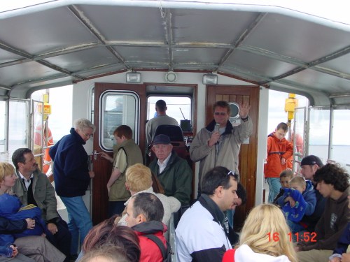 Simon Berrow talking to the passengers