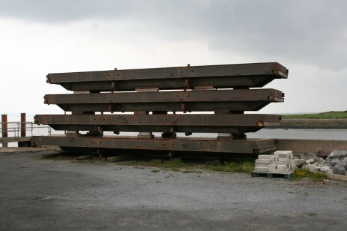 A pile of stop-planks