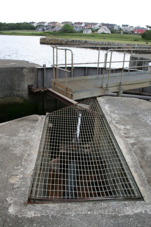 Upper gate hydraulic ram