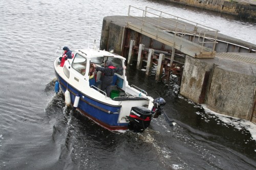 Boat leaving the chamber