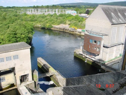 Looking down from the upper level