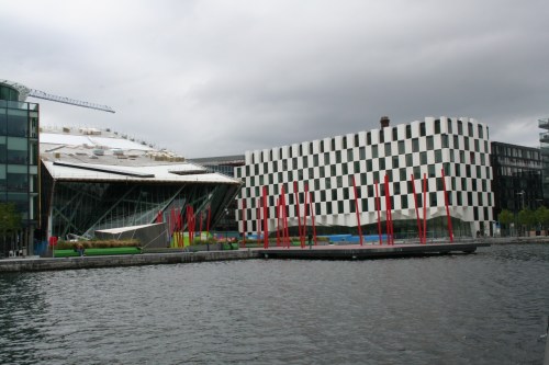 Grand Canal Docks June 2009 33_resize Grand Canal Square, where the gasworks used to be. The red things? No, I've no idea either