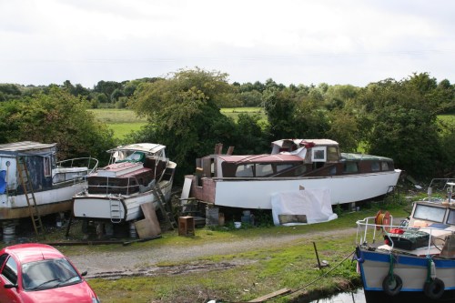 Several wooden boats at Lowtown_resize Several wooden boats being worked on