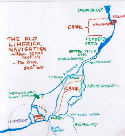 Sketch map of Limerick Navigation