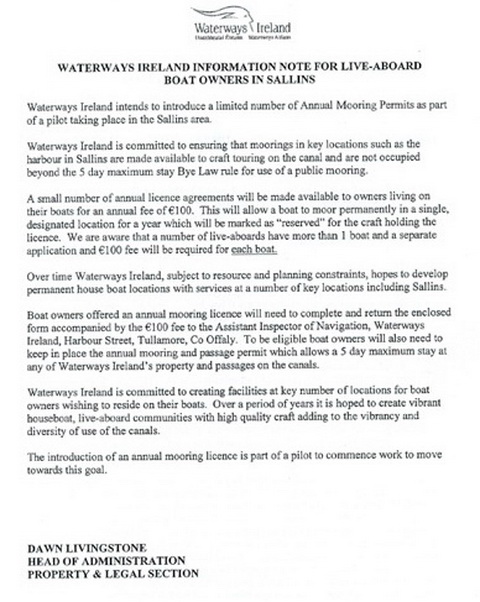 WI canal moorings page 1 cropped_resize WI's letter to Sallins liveaboards