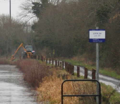 Close-up of reed-cutting tractor
