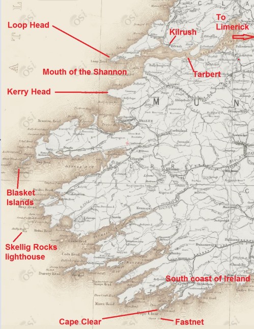 The south-west of Ireland (OSI ~1900)