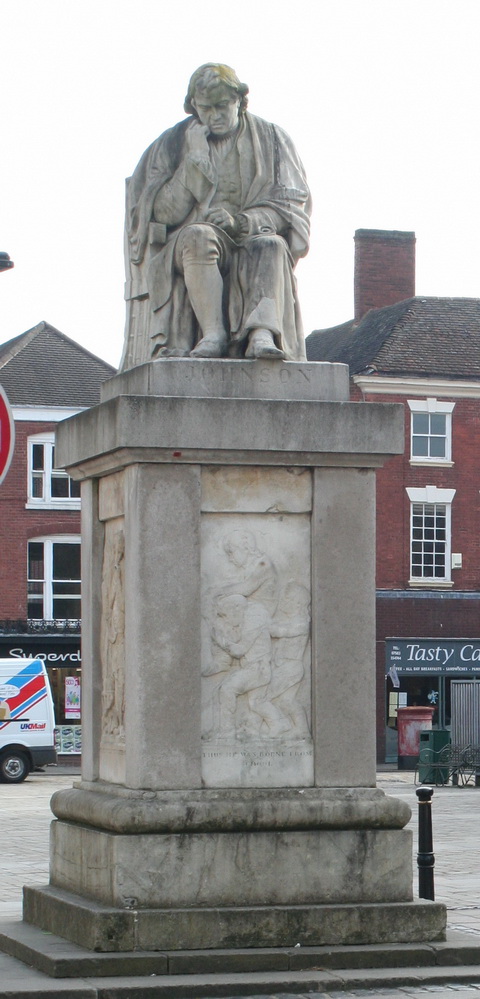 Statue of Dr Johnson near his birthplace in Lichfield