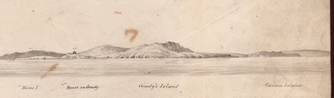 Grady's and Cannon Islands from off Innish Corker [Admiralty Surveyors 1841 by kind permission of the UK National Archives]