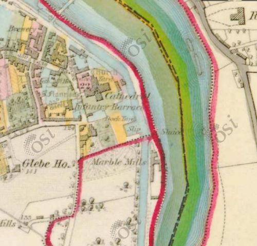 The marble mill at Killaloe (OSI 6" map ~1840)